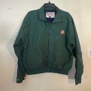 Champion men’s jacket NBC Sports emblem(with peacock) forest green size small